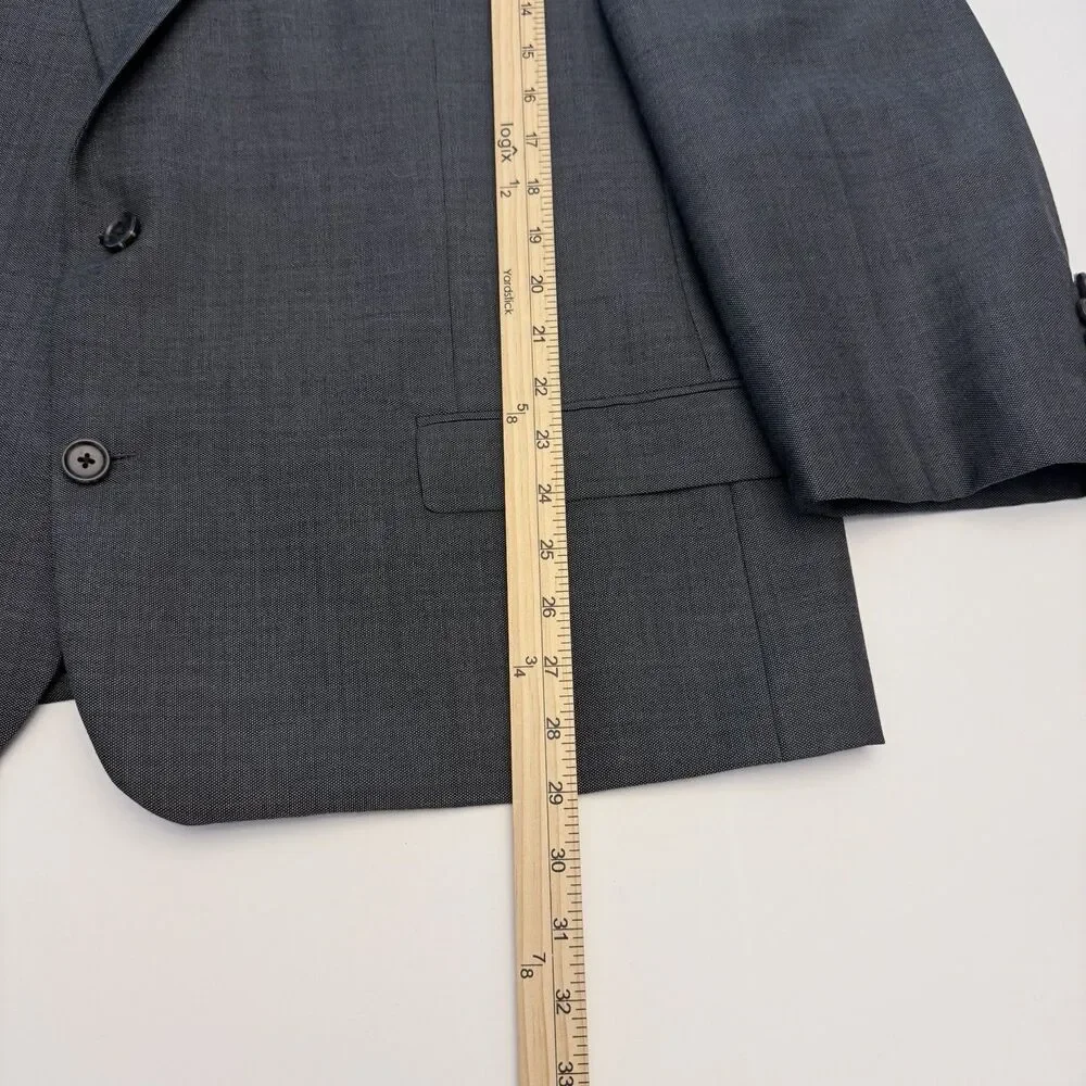 Lauren Ralph Lauren Mens 2 Piece Gray Suit 48L 40x28 Wool Blend Pleated Pants